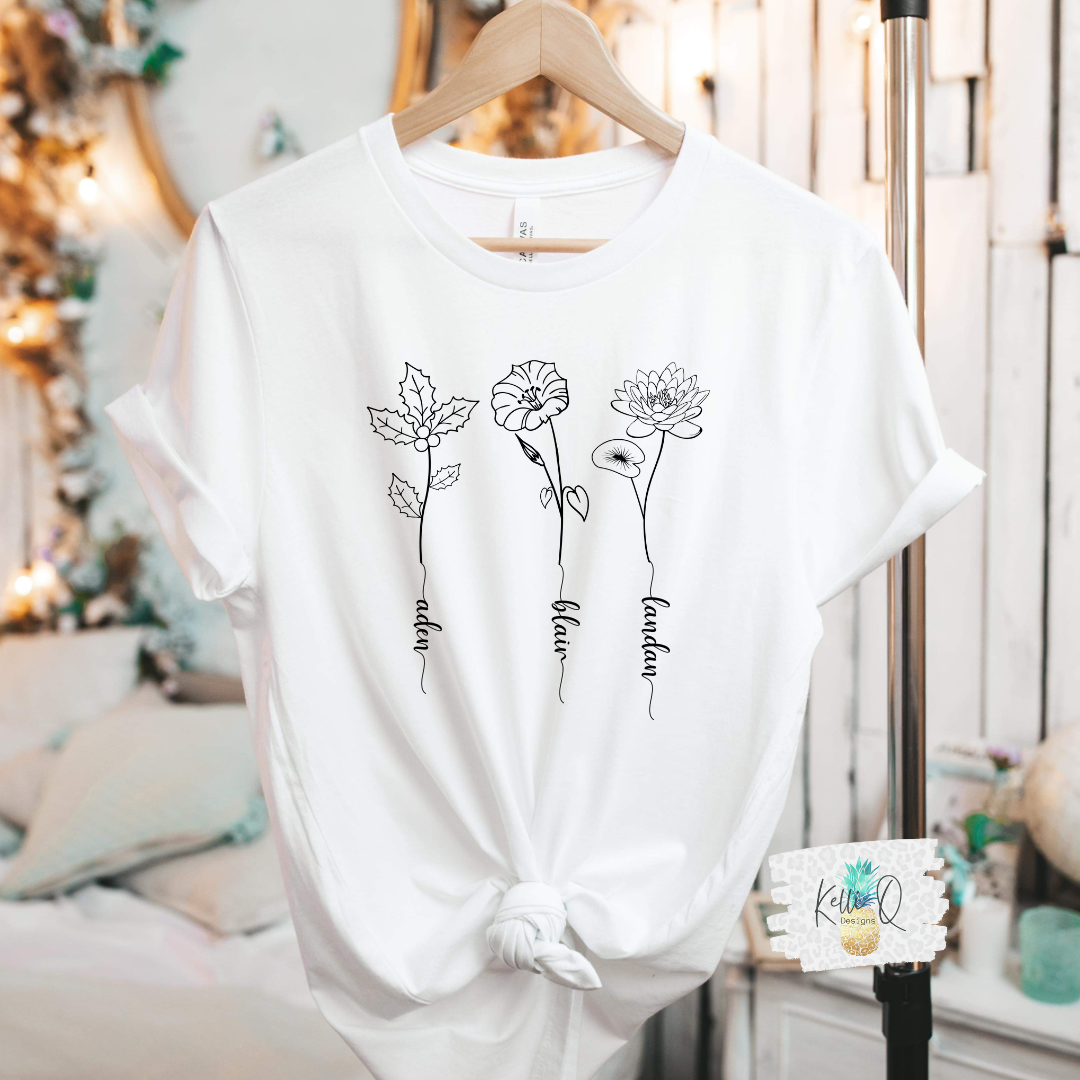 Birth Flower Tees