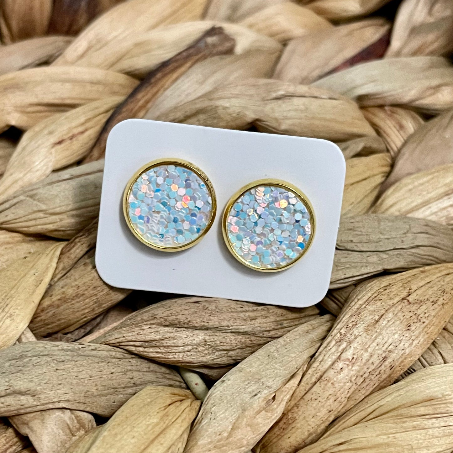 Unicorn Glitter w/ Gold Setting Studs