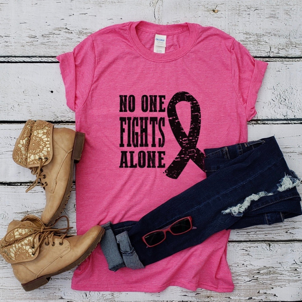 No One Fights Alone (black letters)