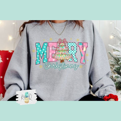 Merry Christmas (pink and blue)