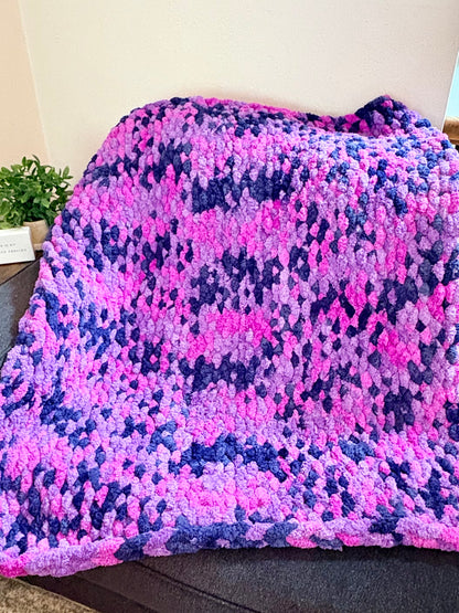 Purple Speckle Chunky Lap Blanket (RTS)