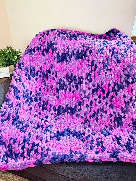 Purple Speckle Chunky Lap Blanket (RTS)