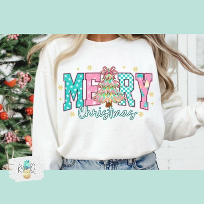 Merry Christmas (pink and blue)