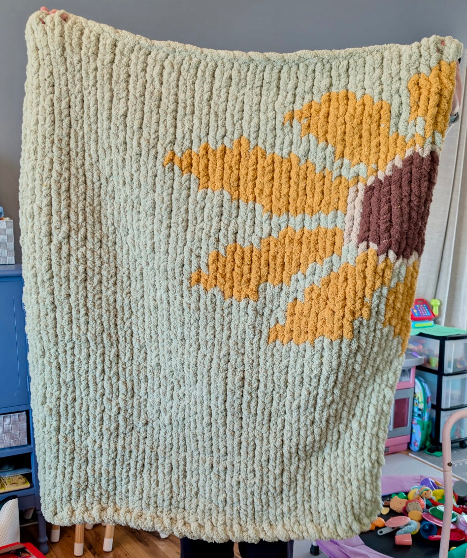 Sunflower Chunky Handknit Blanket