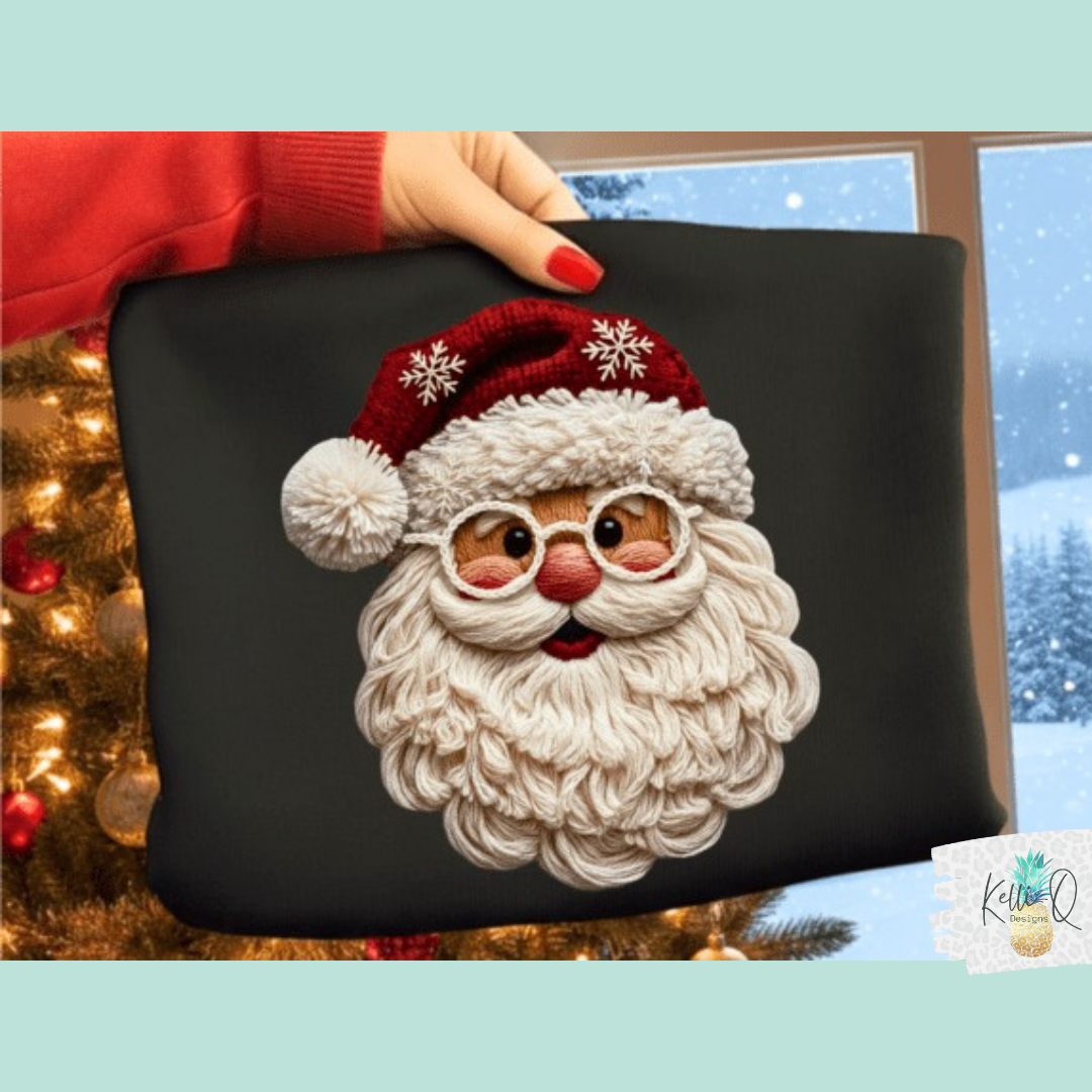 Santa (faux yarn embroidery)