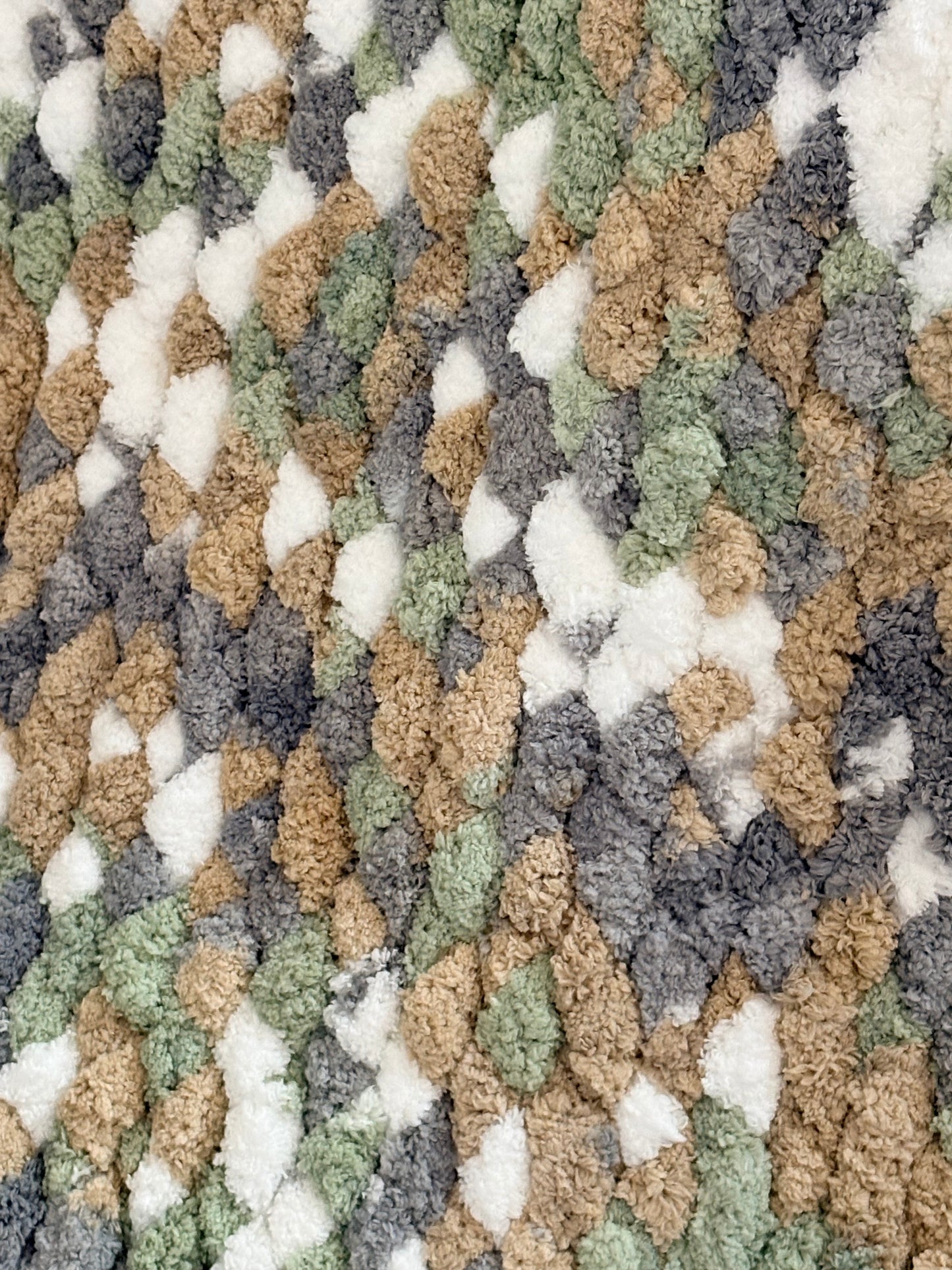 Sage & Neutral Speckle Chunky Lap Blanket (RTS)