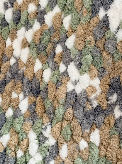 Sage & Neutral Speckle Chunky Lap Blanket (RTS)