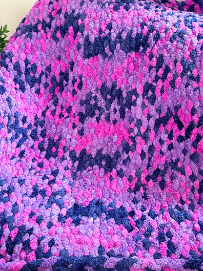 Purple Speckle Chunky Lap Blanket (RTS)