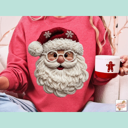 Santa (faux yarn embroidery)