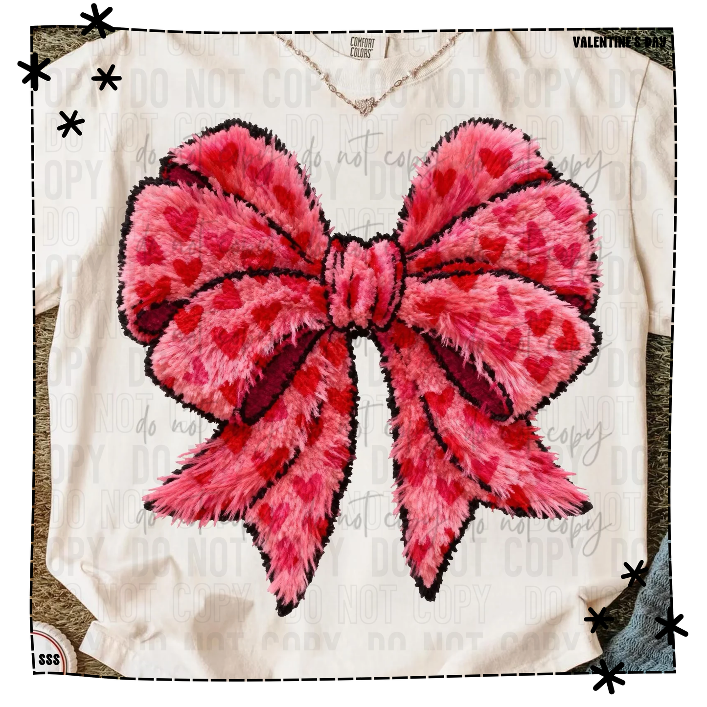 Bow Hearts Faux