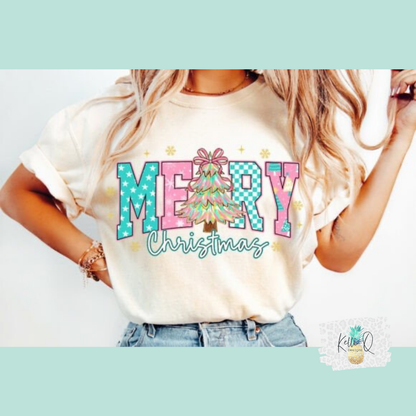 Merry Christmas (pink and blue)