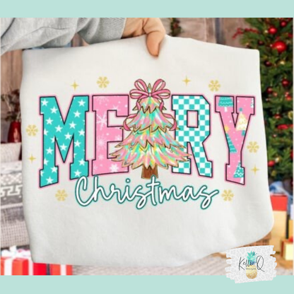 Merry Christmas (pink and blue)