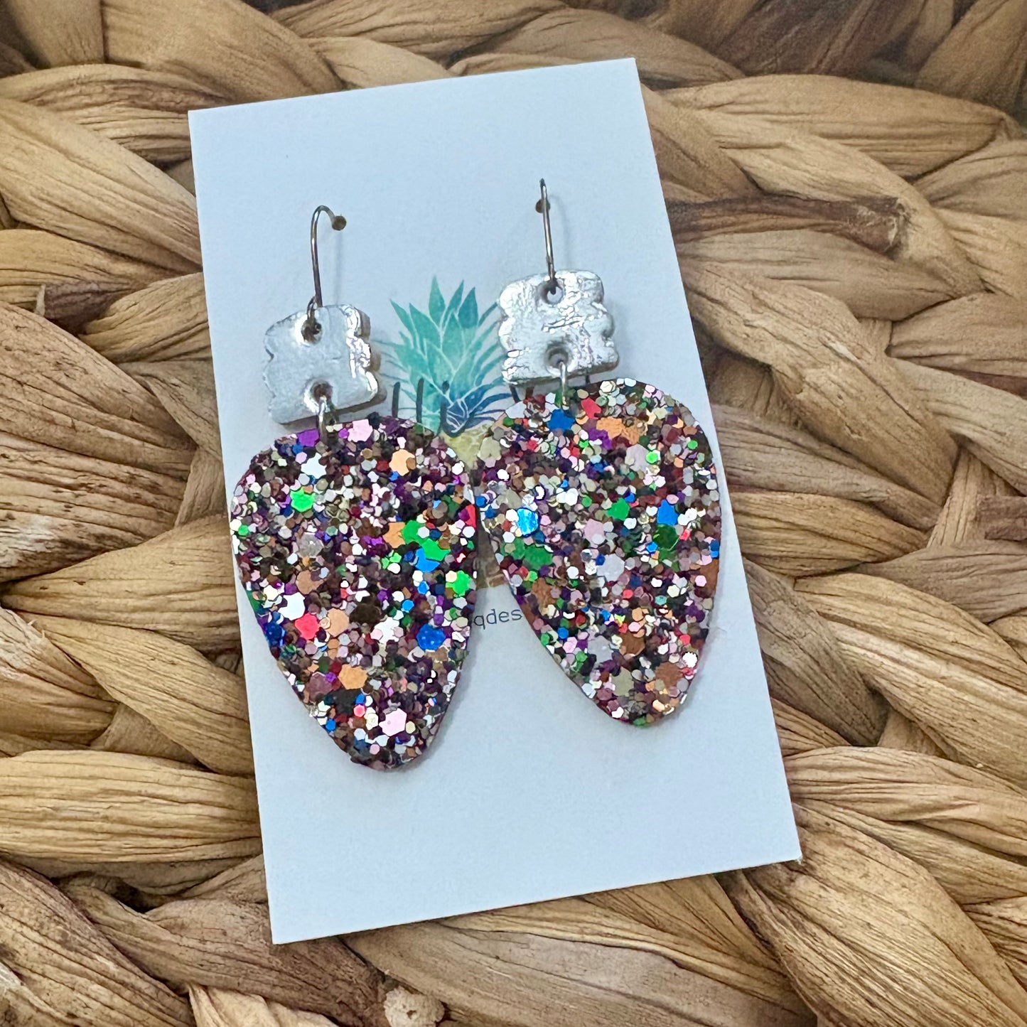 Silver Glitter Christmas Lights