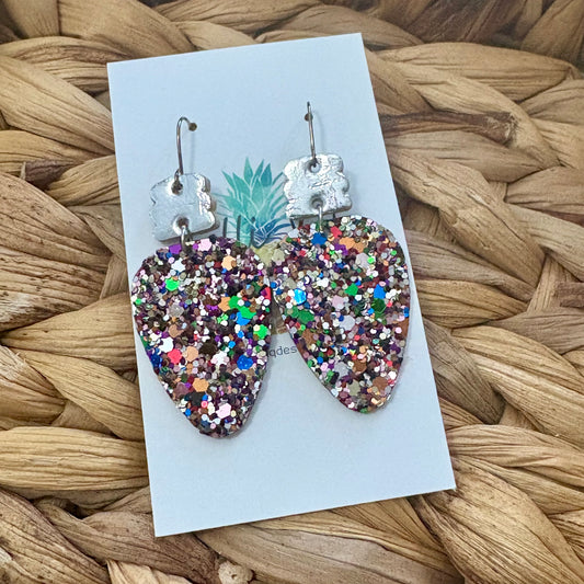 Silver Glitter Christmas Lights