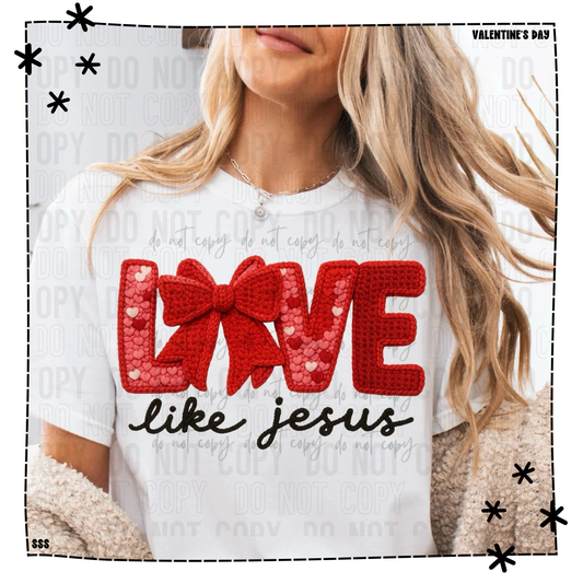 Love Like Jesus Red Bow