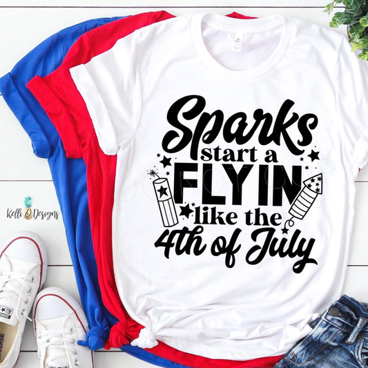 Sparks start a Flyin like the 4th of July