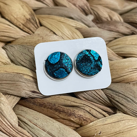 Aqua Sparkle Studs