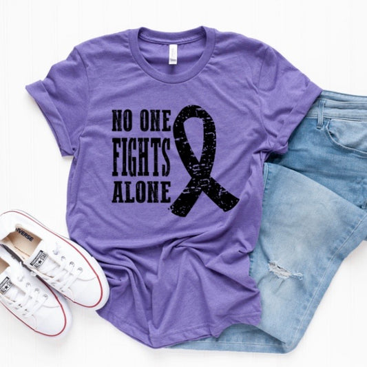 No One Fights Alone (black letters)