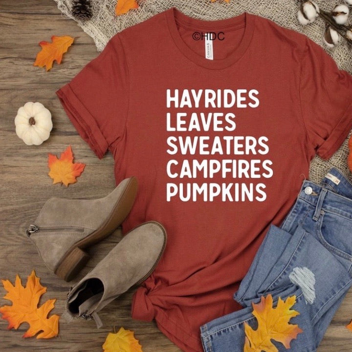 Hayrides, Leaves, Sweaters, Campfires, Pumpkins