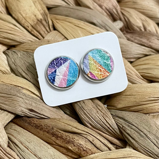 Geo Rainbow Studs