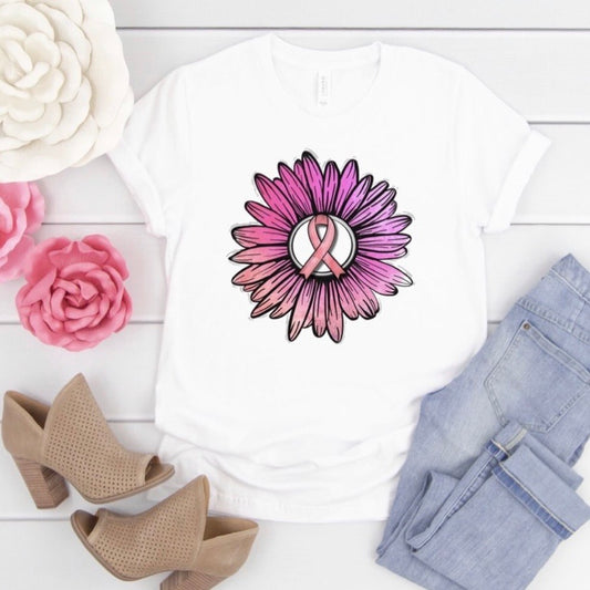 Pink Ribbon Sunflower