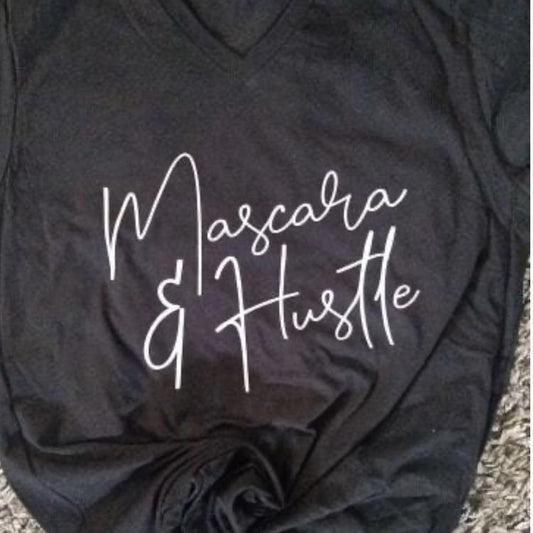 Hustle & Mascara (metallic silver lettering)